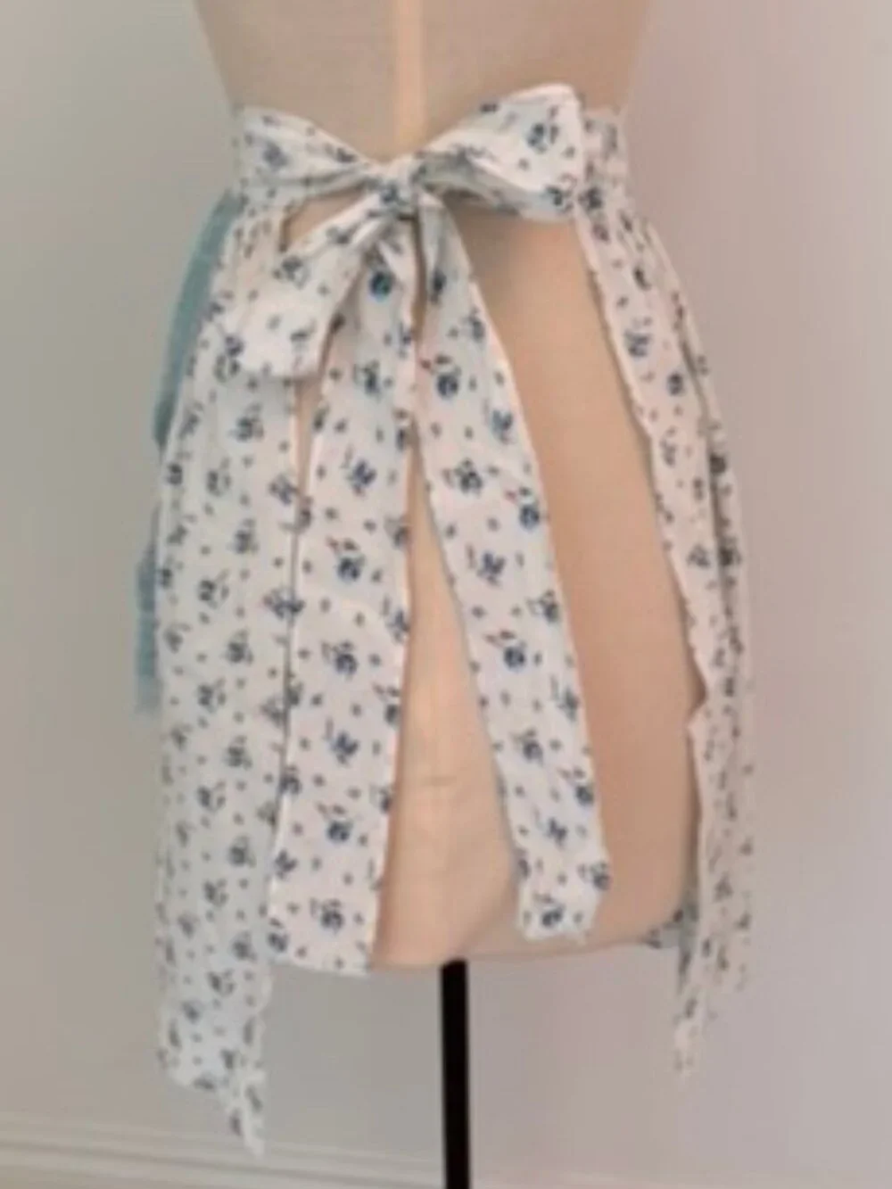 Handmade Vintage Floral Cotton Half Apron: Cottagecore Farmhouse Kitchen